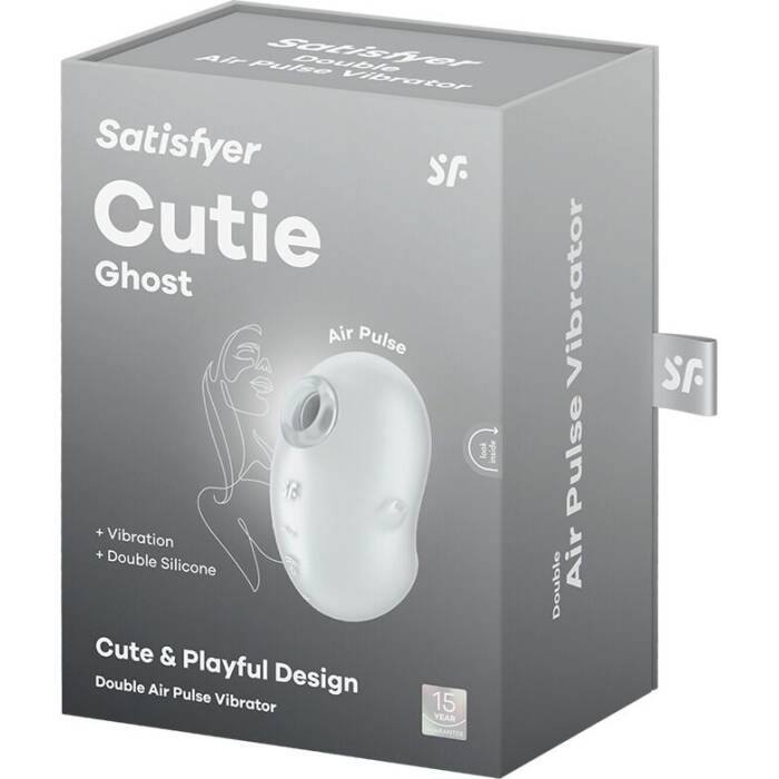 Вакуумний кліторальний стимулятор з вібрацією Satisfyer Cutie Ghost White