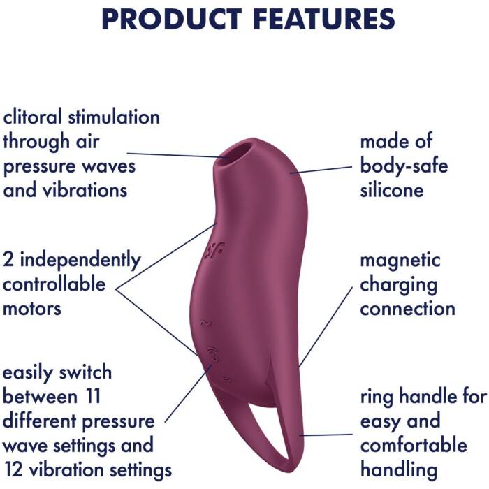 Вакуумний кліторальний стимулятор з вібрацією Satisfyer Pocket Pro 1 Purple