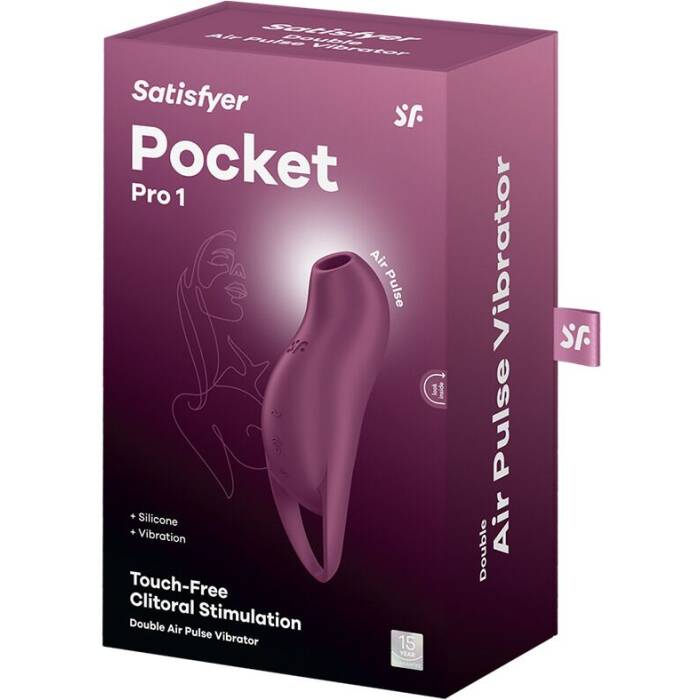 Вакуумний кліторальний стимулятор з вібрацією Satisfyer Pocket Pro 1 Purple