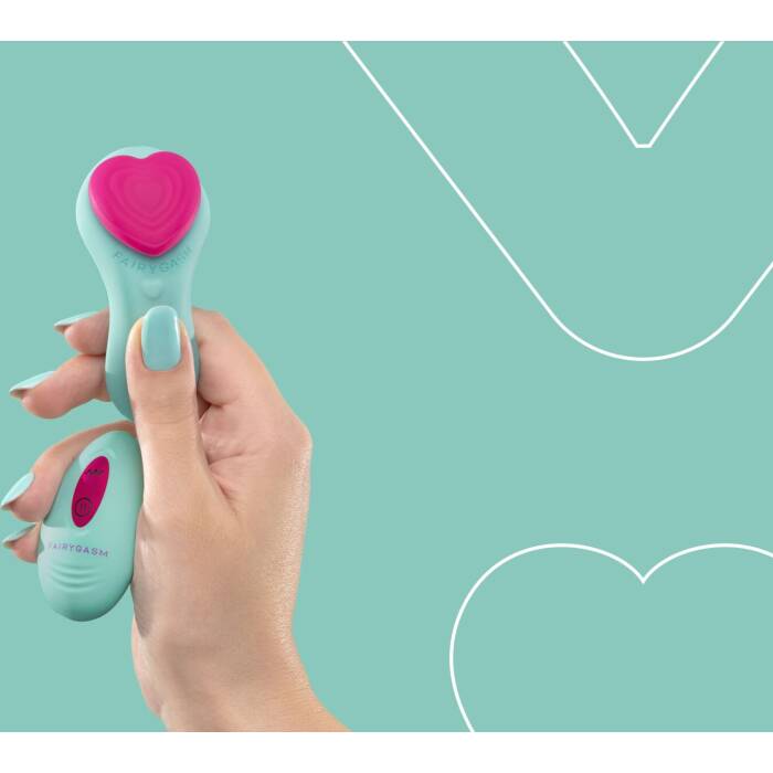 Вібратор у трусики FairyGasm HeartGem green, на магніті, пульт ДК