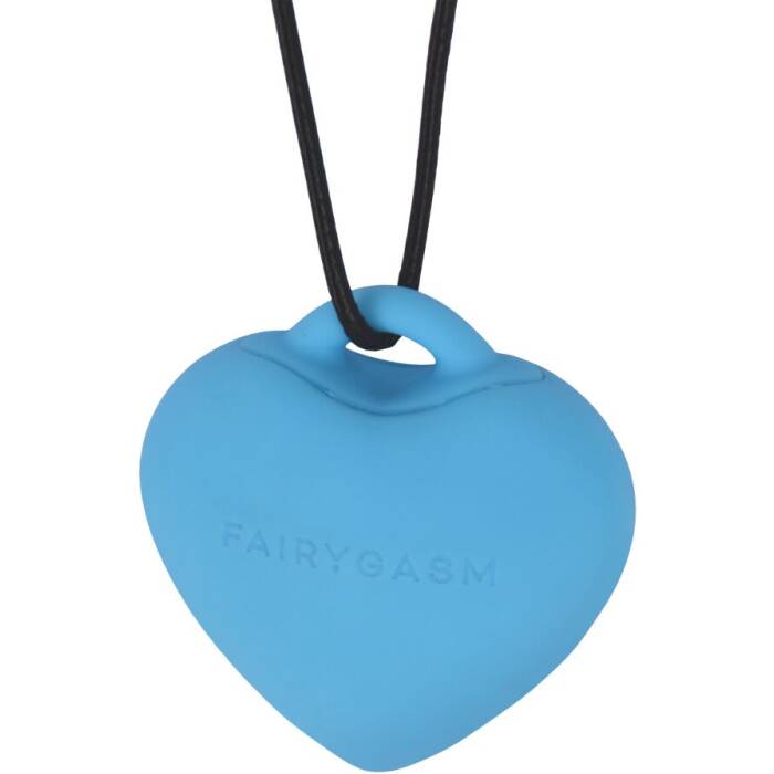 Мінівібратор «Сердечко» FairyGasm PleasureStone blue, 9 режимів, на шнурку