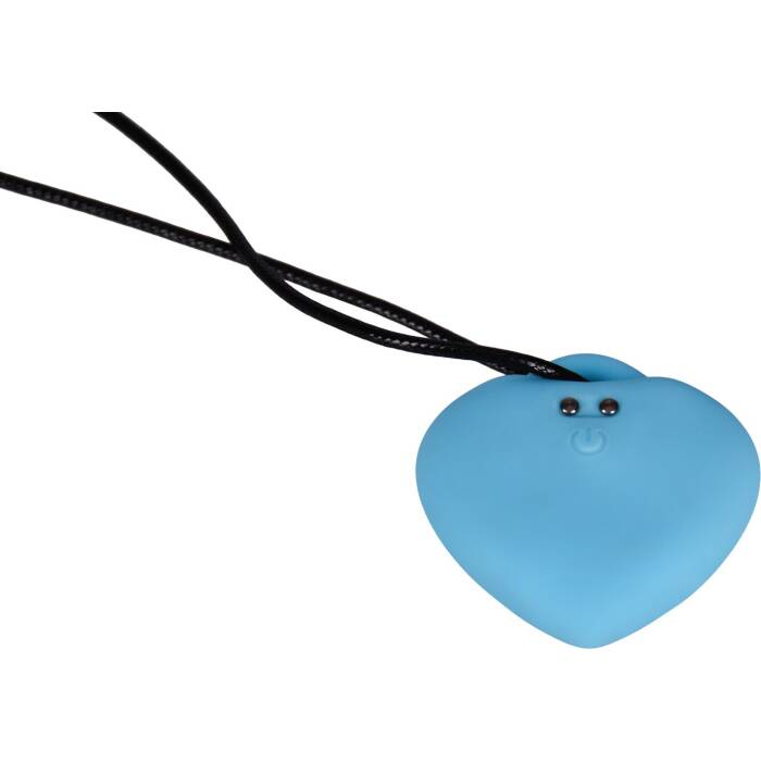 Мінівібратор «Сердечко» FairyGasm PleasureStone blue, 9 режимів, на шнурку