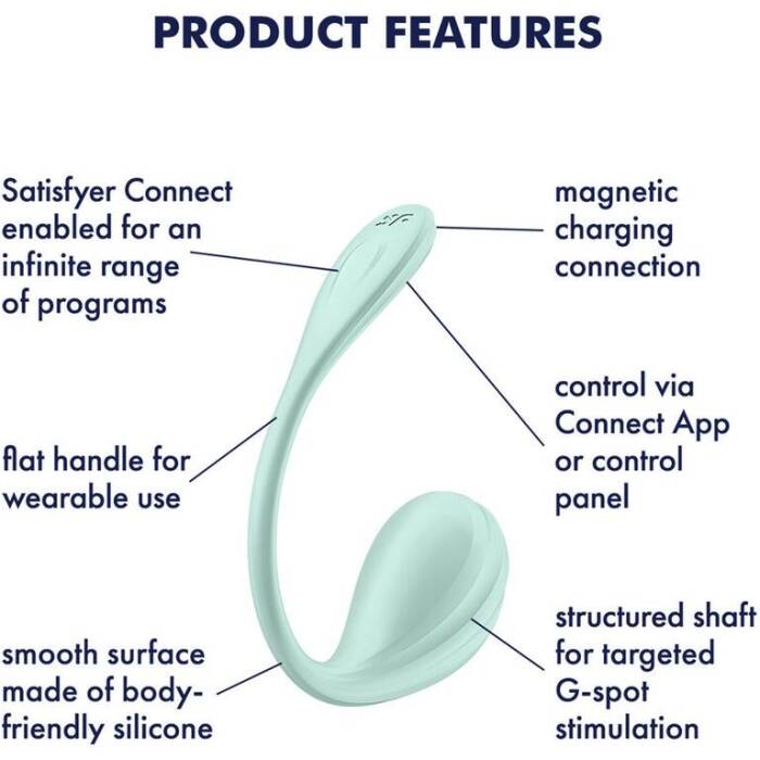 Смарт-віброяйце Satisfyer Smooth Petal Connect App Mint