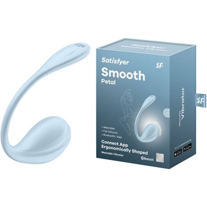 Смарт-віброяйце Satisfyer Smooth Petal Connect App Light Blue