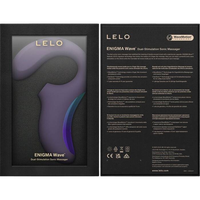 Кліторально-вагінальний звуковий стимулятор LELO Enigma WAVE Cyber Purple, 3 типи стимуляції