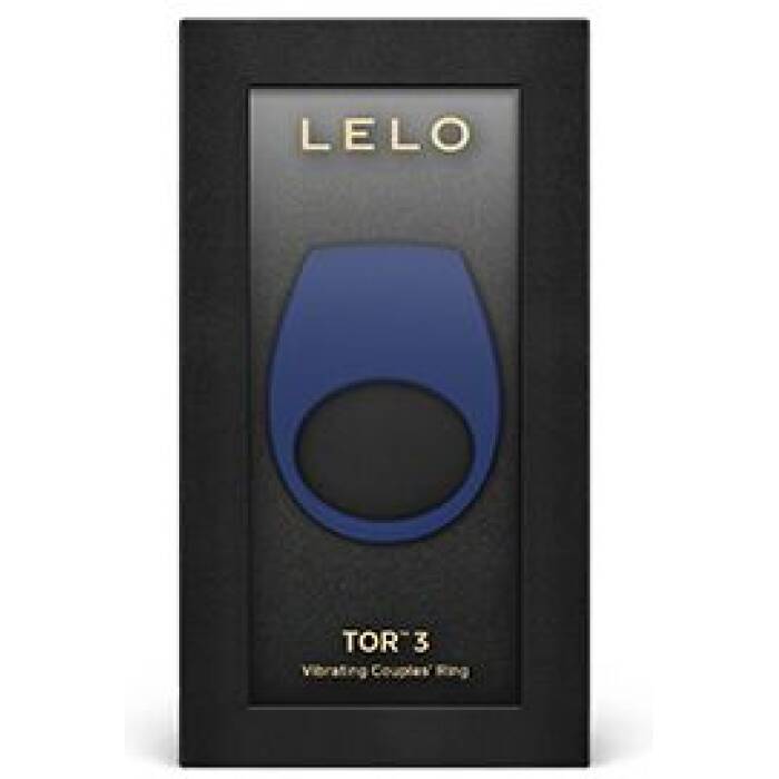 Ерекційне кільце з вібрацією LELO Tor 3 Base Blue, керування зі смартфона