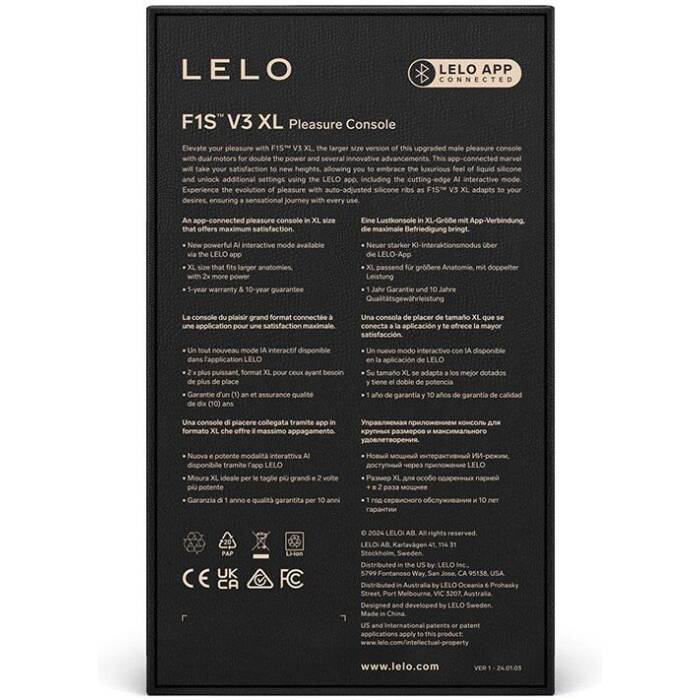 Смарт-мастурбатор LELO F1S V3 XL Teal, збільшений, 2 мотори, 8 режимів, стимуляція звуковими хвилями