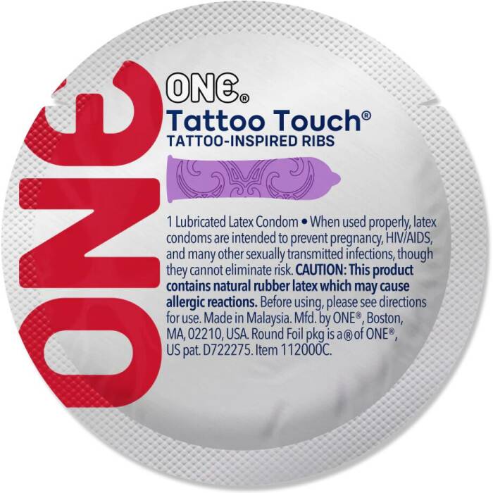 Набір презервативів ONE Tattoo Touch 100 шт, мегапак тюб