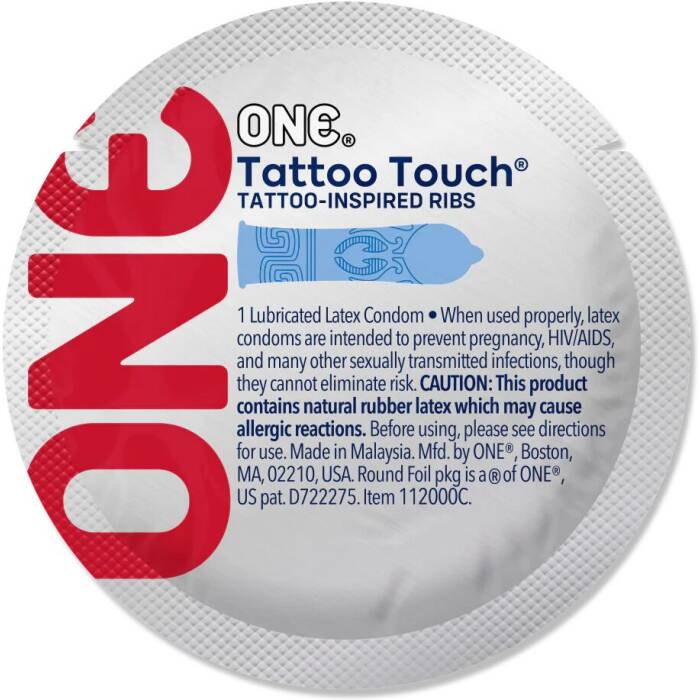 Набір презервативів ONE Tattoo Touch 100 шт, мегапак тюб
