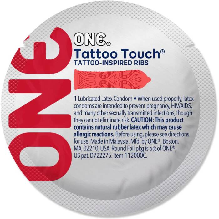 Набір презервативів ONE Tattoo Touch 100 шт, мегапак тюб
