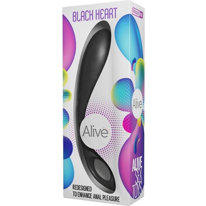 Анальний стимулятор Alive Black Heart Teal Black, макс. діаметр 3,6 см