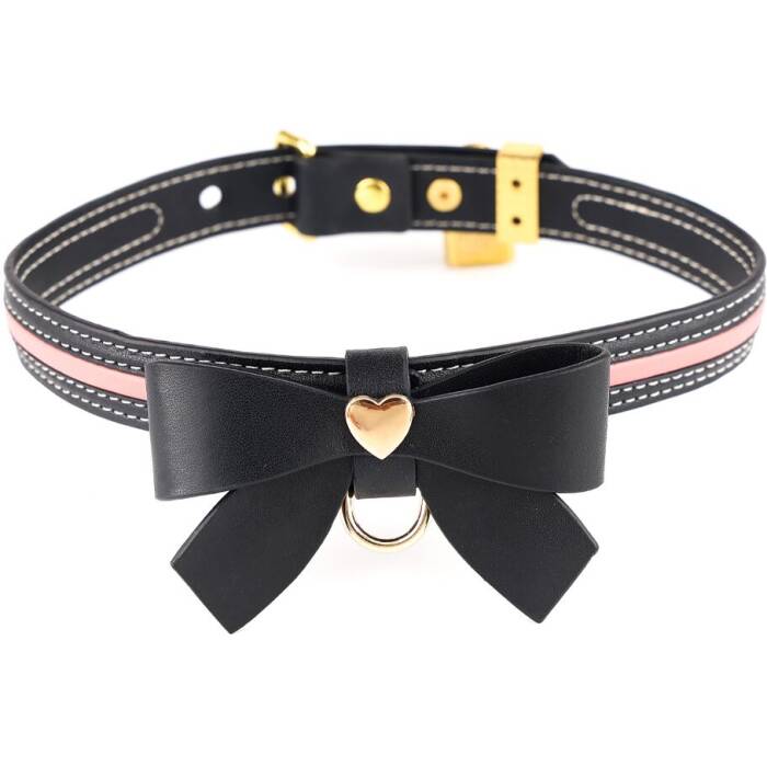 Повідець LOCKINK SEVANDA Love Heart Butterfly Leather Collar Set - Black