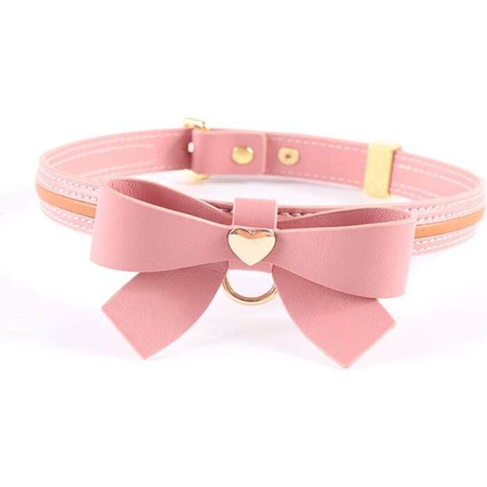 Повідець LOCKINK SEVANDA Love Heart Butterfly Leather Collar Set - Pink