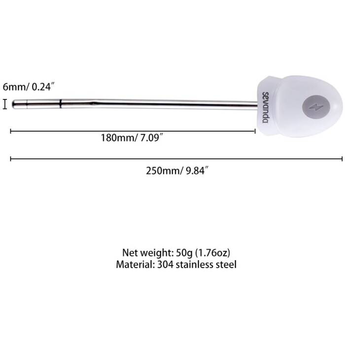 Уретральний зонд LOCKINK SEVANDA Vibrating & E-stim Metal Urethral Sounding - White