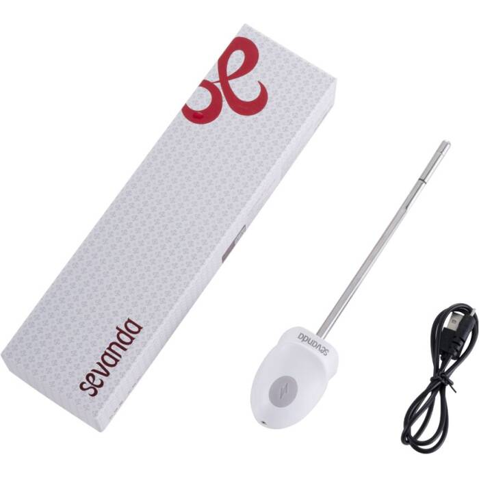 Уретральний зонд LOCKINK SEVANDA Vibrating & E-stim Metal Urethral Sounding - White