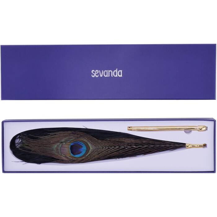 Лоскітка LOCKINK SEVANDA Natural Peacock Flirting Feather Tickler, перо павича