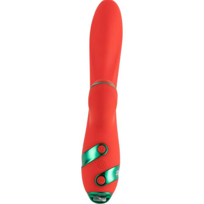 Вібратор-кролик з флогером LOCKINK SEVANDA Whip Vibrating Massage Wand - Red & Green