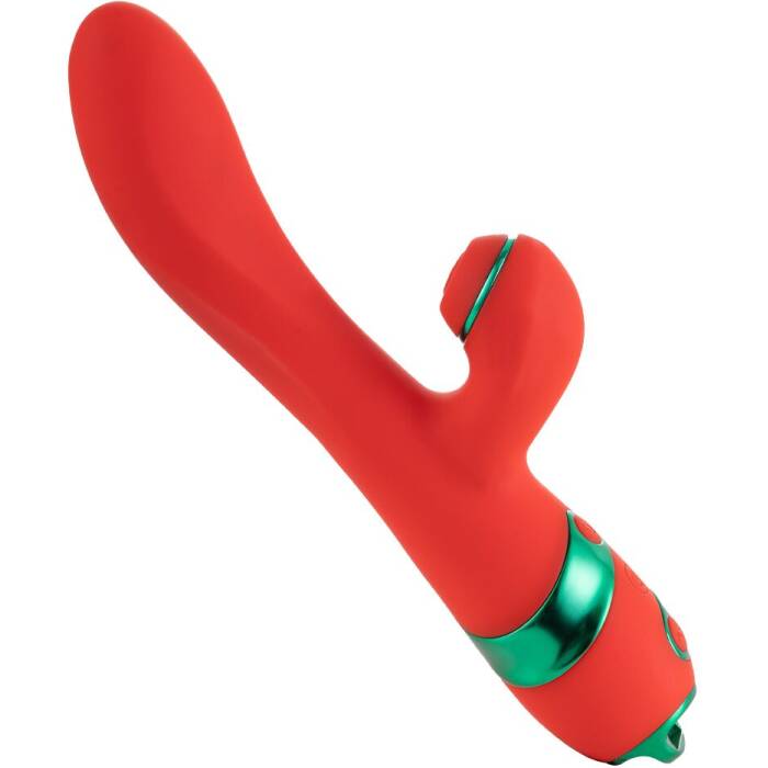 Вібратор-кролик з флогером LOCKINK SEVANDA Whip Vibrating Massage Wand - Red & Green