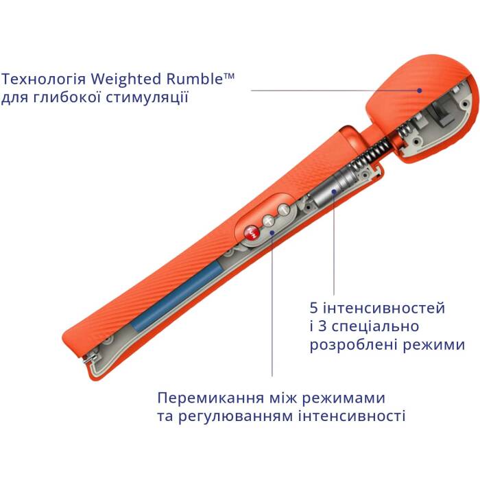 Вібромасажер Fun Factory VIM Vibrating Wand sunrise orange, суперпотужний та легкий, до 6 годин роботи