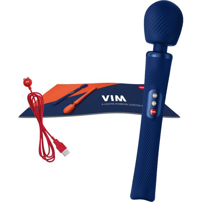 Вібромасажер Fun Factory VIM Vibrating Wand midnight blue, суперпотужний та легкий, до 6 годин роботи