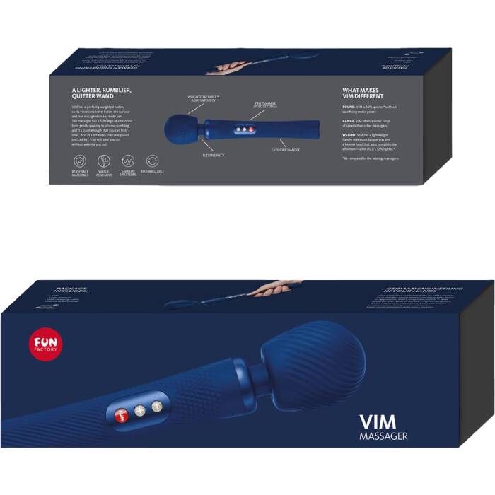 Вібромасажер Fun Factory VIM Vibrating Wand midnight blue, суперпотужний та легкий, до 6 годин роботи