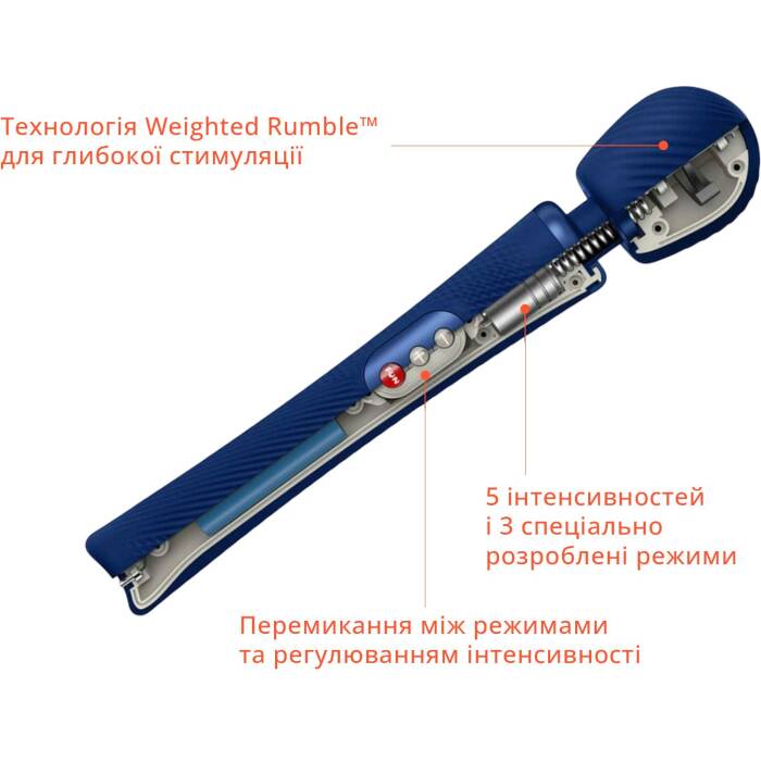 Вібромасажер Fun Factory VIM Vibrating Wand midnight blue, суперпотужний та легкий, до 6 годин роботи