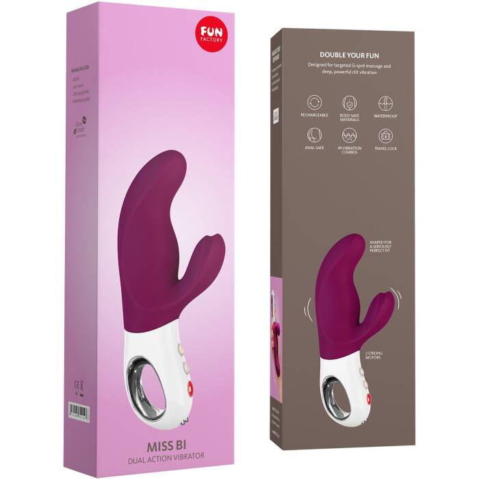 Вібратор-кролик Fun Factory MISS BI grape/white, 2 незалежні мотори, діаметр 4,2 см