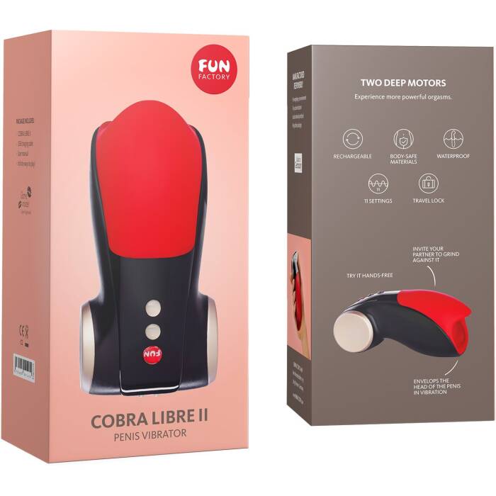 Мастурбатор для головки пеніса Fun Factory COBRA LIBRE II black/red, 2 мотори, гра без рук