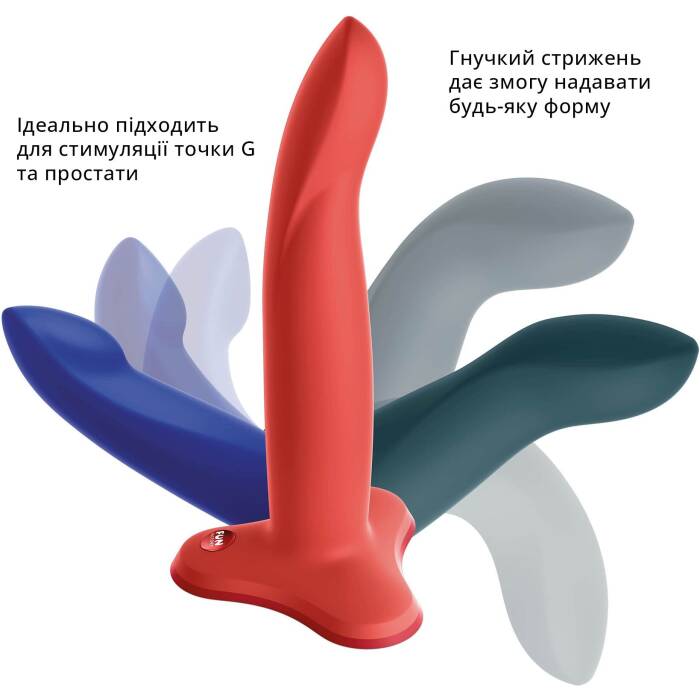 Фалоімітатор Fun Factory LIMBA FLEX S, синій, гнучкий, з ефектом пам’яті, підходить для точки G