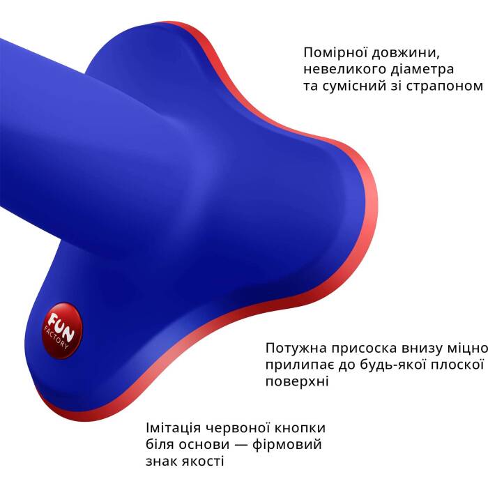 Фалоімітатор Fun Factory LIMBA FLEX S, синій, гнучкий, з ефектом пам’яті, підходить для точки G