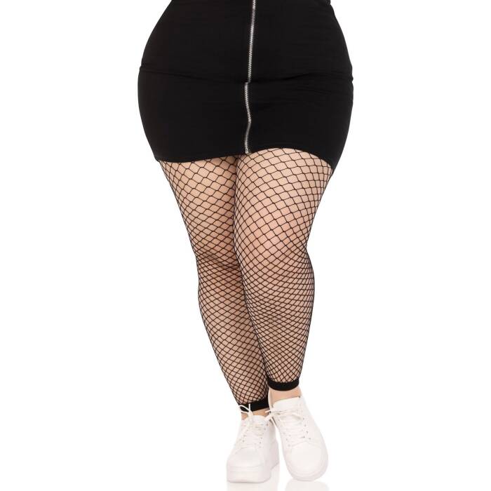 Панчохи Leg Avenue Industrial Net footless tights Black 1X/2X