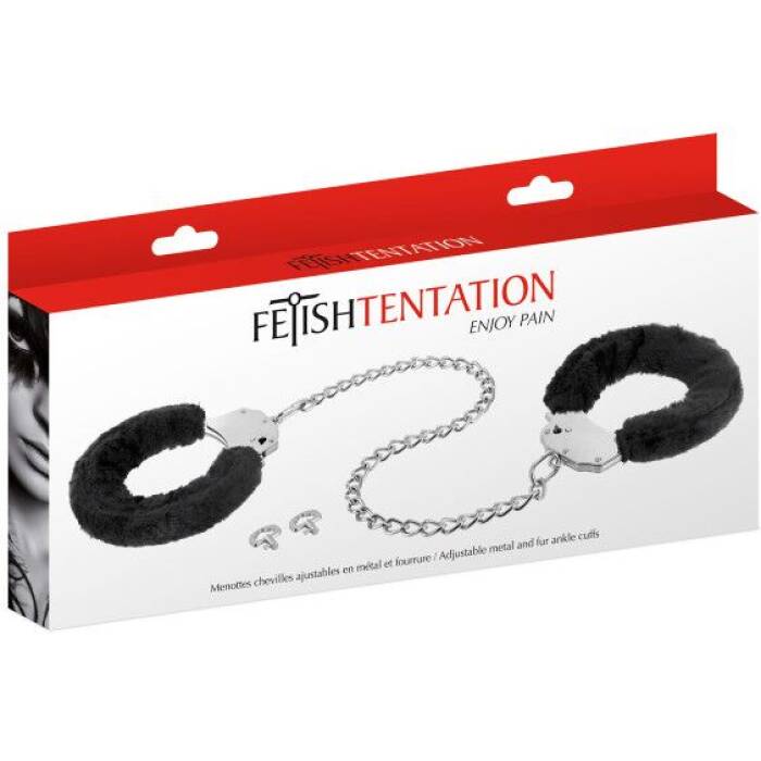 Поножі Fetish Tentation Adjustable metal and fur ankle cuffs