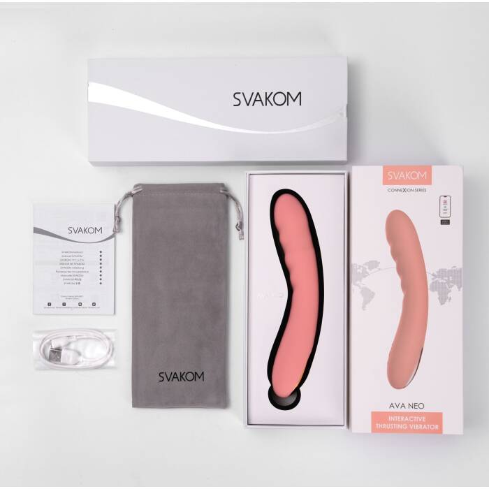 Смарт-вібратор з пульсацією Svakom Ava Neo Peach Pink, 15 режимів роботи, водонепроникний