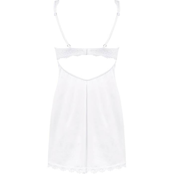 (SALE) Сорочка Obsessive Amor Blanco underwire chemise & thong white S/M