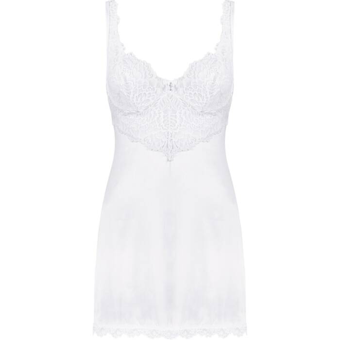 (SALE) Сорочка Obsessive Amor Blanco underwire chemise & thong white S/M