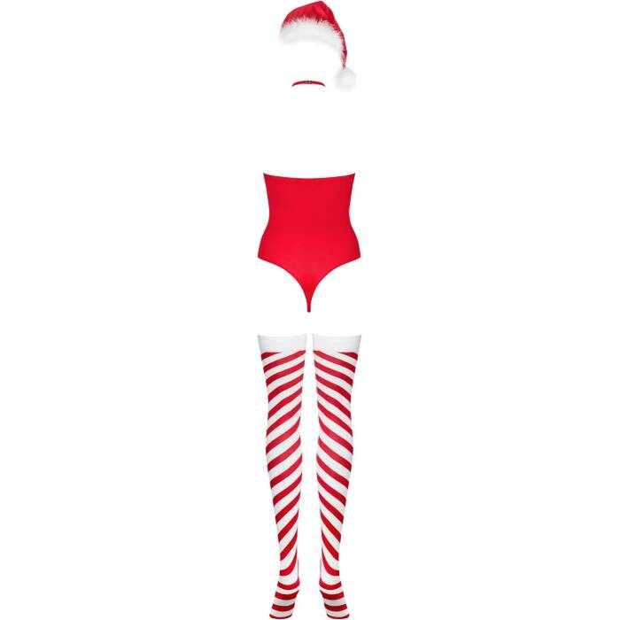 Боді Obsessive Kissmas teddy red S/M