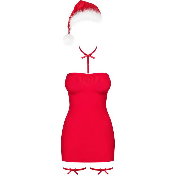 Сорочка Obsessive Kissmas chemise red S/M