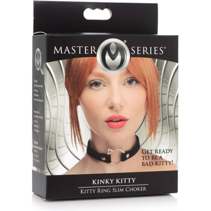 Чокер Master Series Kinky Kitty Ring Slim Choker - Black