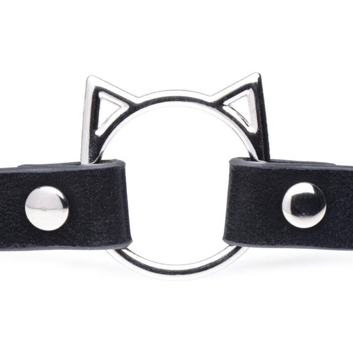 Чокер Master Series Kinky Kitty Ring Slim Choker - Black