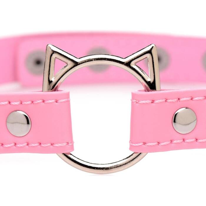 Чокер Master Series Kinky Kitty Ring Slim Choker - Pink