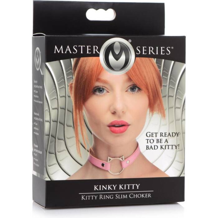 Чокер Master Series Kinky Kitty Ring Slim Choker - Pink