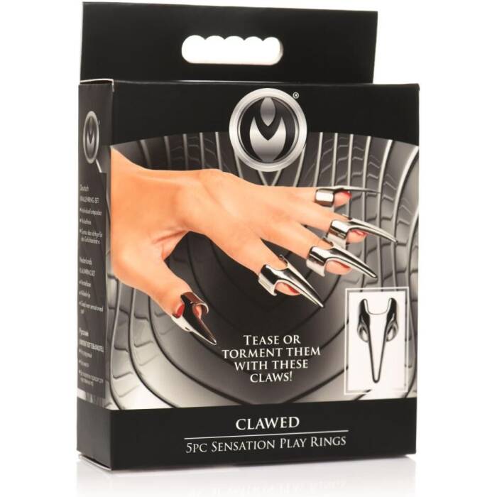 Набір кілець з кігтями Master Series Five-Piece Sensation Claw Rings - Silver