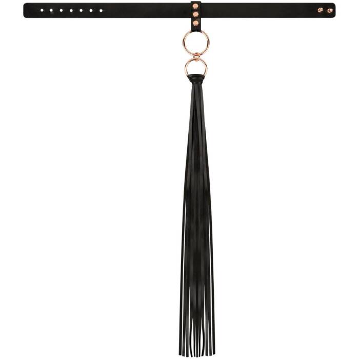 Нашийник с флогером Rosy Gold - Collar with Flogger - Black