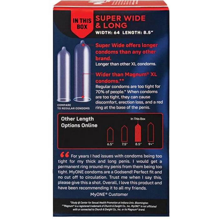 Презервативи MyONE Super Wide & Long 10 шт, картонна коробка
