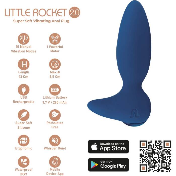 Анальна вібропробка Adrien Lastic Little Rocket 2.0 + APP