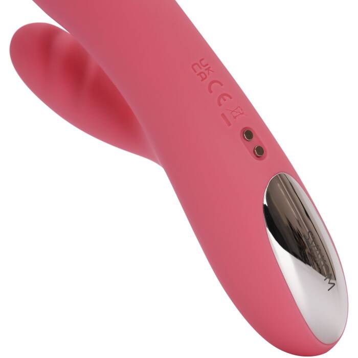 Вібратор-кролик Svakom Avery Strawberry Pink зі стовбуром, що рухається, рух вперед-назад