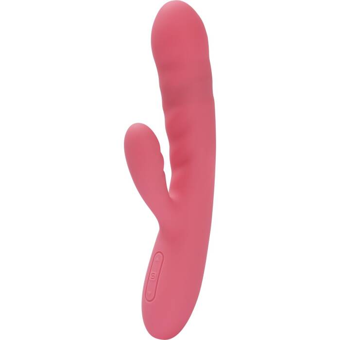 Вібратор-кролик Svakom Avery Strawberry Pink зі стовбуром, що рухається, рух вперед-назад