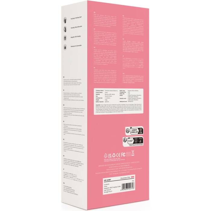 Вібратор-кролик Svakom Avery Strawberry Pink зі стовбуром, що рухається, рух вперед-назад