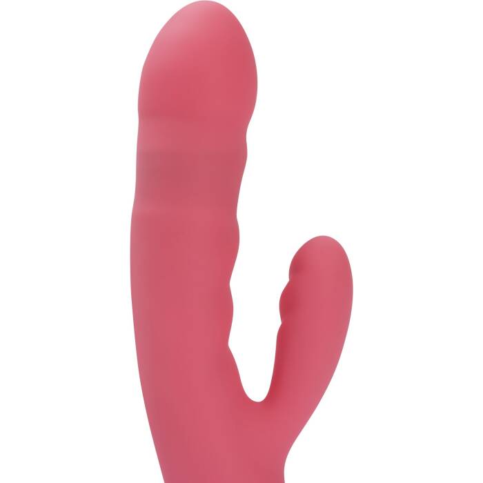 Вібратор-кролик Svakom Avery Strawberry Pink зі стовбуром, що рухається, рух вперед-назад
