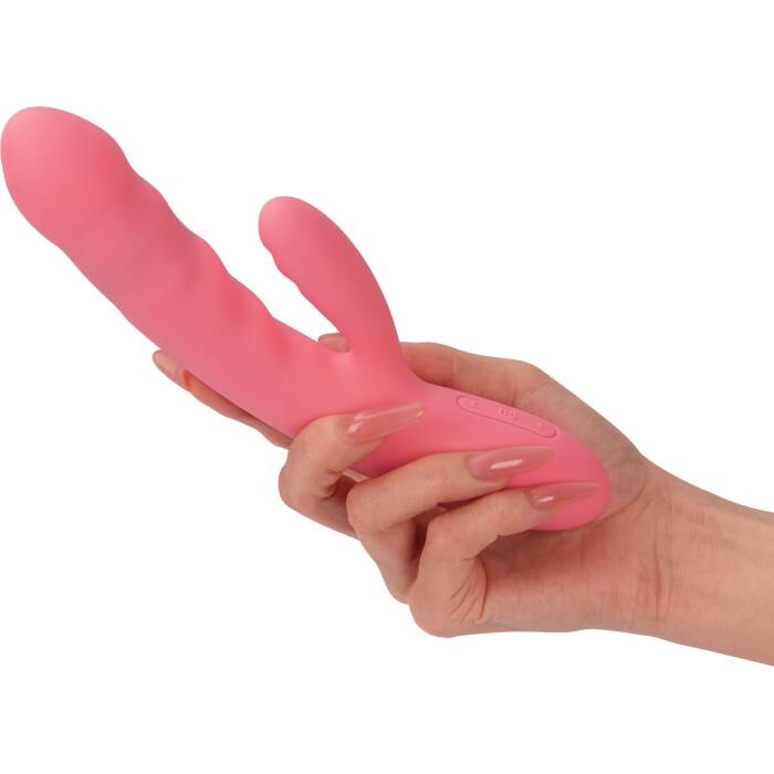 Вібратор-кролик Svakom Avery Strawberry Pink зі стовбуром, що рухається, рух вперед-назад